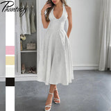 White Jacquard Backless Bow Evening Party Dress Women Robes Backless Elegant Sexy Dress Bodycon Long Summer Dress Vestidos