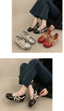 Women's Retro Elegant Shallow Mouth Casual Wedge Heel Mary Jane Shoes  Autumn New Fashion Versatile Comfortable Single Shoes