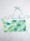 3 Pieces Halter Triangle Bikini 2026 Print Swimwear Female Sexy Swimsuit Women & Beach Skirt Bathers Bathing Swimming Swim Suit