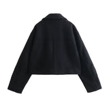 Foridol Autumn Winter Thick Burgundy Coat Jacket Women Zip Closure Turn Down Collar Short Jacket Veste Casual Angola Red Coat