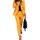 2 Piece Business Set Women's Dressy Long Sleeve Blazer And Pencil Pant Set Casual Office Work Outfit