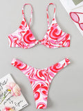 High Cut V-bar Underwired Bikini Women Swimsuit Female Micro Thong Swimwear Two-pieces Bikini Set Push Up Bathing Suit Swim Lady