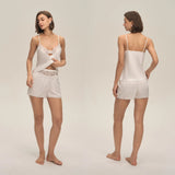 Summer home suspender shorts set casual and comfortable home wear lace women's pajamas