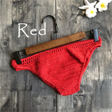 S - XL 9 Colors Crochet Knitted Bikini Bottom Swim Brief Women Swimwear Female Bather Brazilian Tanga Panties Underwear V4195
