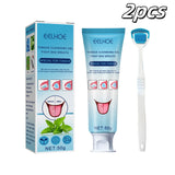 Tongue Cleansing Gel Tongue Coating Removal Kit Removing Thick White Tongue Coating,Balance Flora Freshing Breath Oral Care Tool
