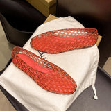 Women Crystal Jelly Shoes Girls Fashion Summer Flats Sandals V-mouth Slip-on Style Soft Sole Girls Daily Walking Driving Flats