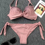 Shiny Sequins Diamond Bikinis Push Up Bikini Women Swimwear Female Swimsuit Two Pieces Bikini Set Bra Cup Bathing Suit Swim Lady