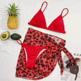 2026 Sexy Bikini Set 3-Piece Swimwear Swimsuit Women Bikinis Set Bathing Suit Beach Bikini Female Leopard Cover Up Bikinis Mujer
