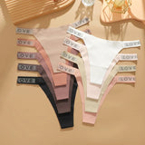 New Women's Smooth Low Waist Sexy Panties Women Thongs Rhinestones Letter Diamonds G-string Sports Thong Briefs T-back Shiny