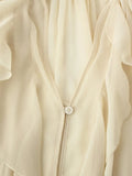 Foridol Ruffles Tiered V Neck Blouse Women Summer Spring Long Sleeve Casual Blusa Chiffon Blouses Buttons New in Female Top 2025