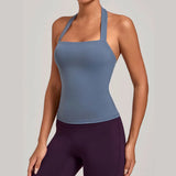 Sports Yeautifulback Breathoga Vest Neck Hanging Detachable Chest Pad Women Bra High Elasticity Slim Bable Running Sports Vest