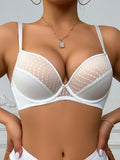 Push Up Thick Padded Plunge Underwire T Shirt Lace Bra Lift Support for Women Add One Cup Small Breasted Smoothing underwear