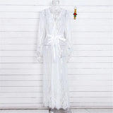 S - XL Sexy Sheer Crochet Lace Tunic Beach Cover Up Beach Cover-ups Long Beach Dress Beach Wear Beachwear Female Women V1318