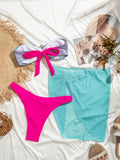 DEKA Fashion PrintedBandeau Bikini Set Summer Beach Classic Strapless Swimsuit Women Push Up Bra Bikini Beach Casual Swimwear