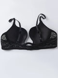 Solid Underwire Bra push up Lingerie comfort padded bra lift up thick cup lace bralette