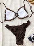 2026 Wrinkled Ruffled Frilled Bikini Female Swimsuit Women Swimwear Two-pieces Bikini Set Bather Bathing Suit Swim Beachwear