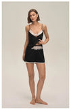 Summer home suspender shorts set casual and comfortable home wear lace women's pajamas