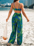 3 Pieces Strappy Bikini 2026 Women Printed Swimsuit Sexy Swimwear Female With Beach Pants Bathers Bathing Swimming Swim Suit
