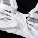 Toucheart 5-Pieces Erotic Lingerie Sexy Hip Skirt For Women Mesh Patchwork Hollow Out See-Through Lure Garters Underwear Suit