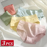 3Pcs Women's Cotton Underwear Panty Cute Sexy Panties Female Seamless Underpants Solid Color Panty Intimates Women Lingerie S-XL