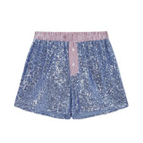 Women's Sparkly Sequined Shorts Striped Low Rise Loose Fit Short Pants Summer Daily Casual Streetwear