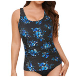Women Tankini Swimwear Tops Full Coverage Swimsuit Floral Leopard Print Swim Vest Bathing Suit Swimming Suit Summer Beach Wear