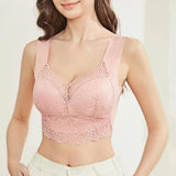 Shockproof Push-up Wireless Yoga Daily Bra Women Bra Wide Shoulder Strap Hollow Out Lace Seamless Thin Anti-exposure Comfort