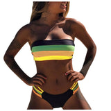 Bikini Swimwear Push-Up Bikinis Sets Colored Stripes Women Bra Padded Beachwear Bathing Suit New 2 Piece Swimsuit 2025 Biquini
