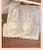 Plus Size Wireless Bra Women Summer Thin Minimizer Large Bust Support Side Coverage Anti Sagging Adjustable Straps Comfort White