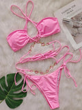 Wrap Around Halter Rhinestones Diamond Bikini Women Swimsuit Female Swimwear Two-pieces Bikini Set Bathing Suit Swim Beach Wear
