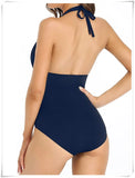 Ruched Wrinkled One Piece Swimsuit Women Swimwear Female Monokini Backless Swimsuits 2025 Bathing Suit Swim Beach Wear Bodysuit