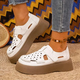 Comfortable Hollow Out Retro Thick Heel Mary Jane Single Shoes for Women Breathable Spring Summer Autumn New Style Size 35-41
