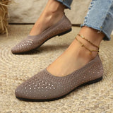 Elastic Knitting Flats Slip on Shoes for Women  Summer Breathable Soft Loafers Woman Lightweight Casual Shoes Mom Moccasins