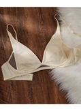 Sexy Deep V Rabbit Ear Bra, Wireless Invisible Summer Bra for Women, Thin Breathable Comfort Bralette Small Chest No Underwire
