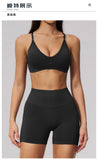 Seamless Yoga Excersize Sets Women Cross Back Sports Bra Tracksuit Workout Clothes High Waist Hip Lifting Shorts Fitness Suits