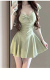 Jumpsuit Style Swimsuit for Women Slimming Down and Covering The Belly with Small Chest Gathering Together for Vacation Swimsuit