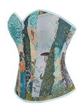 New retro palace style corset oil painting style jacquard fabric gathers waist and wears corsets.