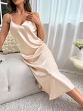 Women's Nightdress Spaghetti Strap V Neck Elegant Luxury Comfortable Breathable Loungewear Relaxing Daily Leisure Classic Style