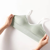 Women Crop Top Seamless Sports Push-Up Bra Tube Top Lingerie Underwear Streetwear Padded Camis with Straps Daily Wear Tops