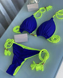 Sexy Solid color Women's Swimsuit Two-piece Triangle Swimwear Braiding rope Bikinis Set Beach Bathing Suit Brazilian Biquinis