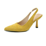 2026 Summer Sandals Women Fashion Pointy Shallow Mouth  Back Air Anti-slip Wear Heels