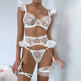 Toucheart 7PCS Women Sexy Lace See-through Hollow Out Interesting Underwear Garters Slim Backless Spaghetti Strap Sexy Mesh Set