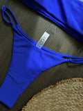 Black rhinestone process bikini sexy thong split swimsuit 2-piece beach set