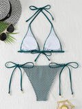 2026 Halter String Triangle Bikini Women Sexy Swimwear Female Mesh Swimsuit Solid Bathers Bathing Swimming Swim Suit Beachwear