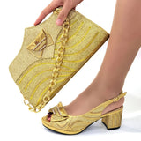 Doershow African fashion Italian Shoes And Bag Sets For Evening Party With Stones blue Italian Handbags Match Bags! HGR1-11
