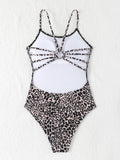 2026 Leopard Swimsuit One Piece String Backless Monokini Swimwear Women Sexy Bathers Bathing Swimming Swim Suit Female Beachwear