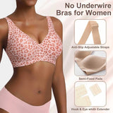 Custom made-2-Row Hook Leopard Print Bra Underwear