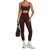 Women's Seamless Yoga Jumpsuits Sports Gym Fitness Backless Sleeveless Hip-lifting Pants One-piece Training Workout Bodysuits