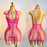 1PC Women Sexy Fishnet Beach Cover Up Hollow Out Bodycon Bodysuit See Through Summer Swimwear