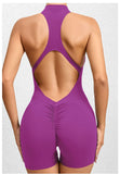 Women Yoga V Backless Jumpsuit Workout Bodysuit Sleeveless Gym Bodycon Sportswear Fitness Yoga Suit One Piece Outfit